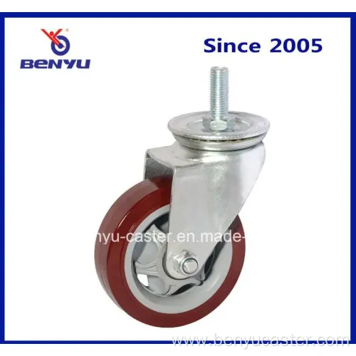 4Inch PU Trolley Wheel Caster in Red Color